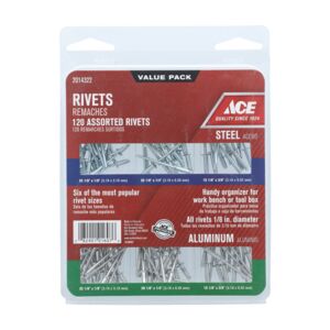 RIVETS 120/PCS ASSORTED ALUMINUM ACE RIVETS 120/PCS ASSORTED ALUMINUM ACE